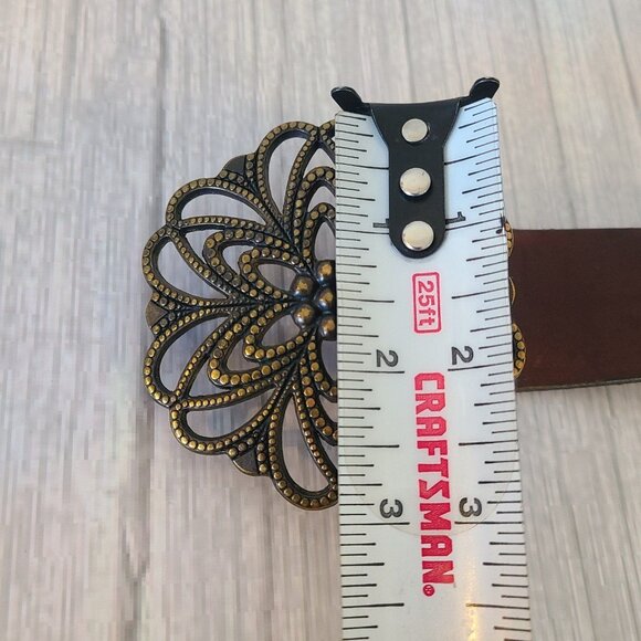 Vintage Old Navy Italian Leather Belt Boho Buckle Womens Measures L USA - Picture 8 of 8
